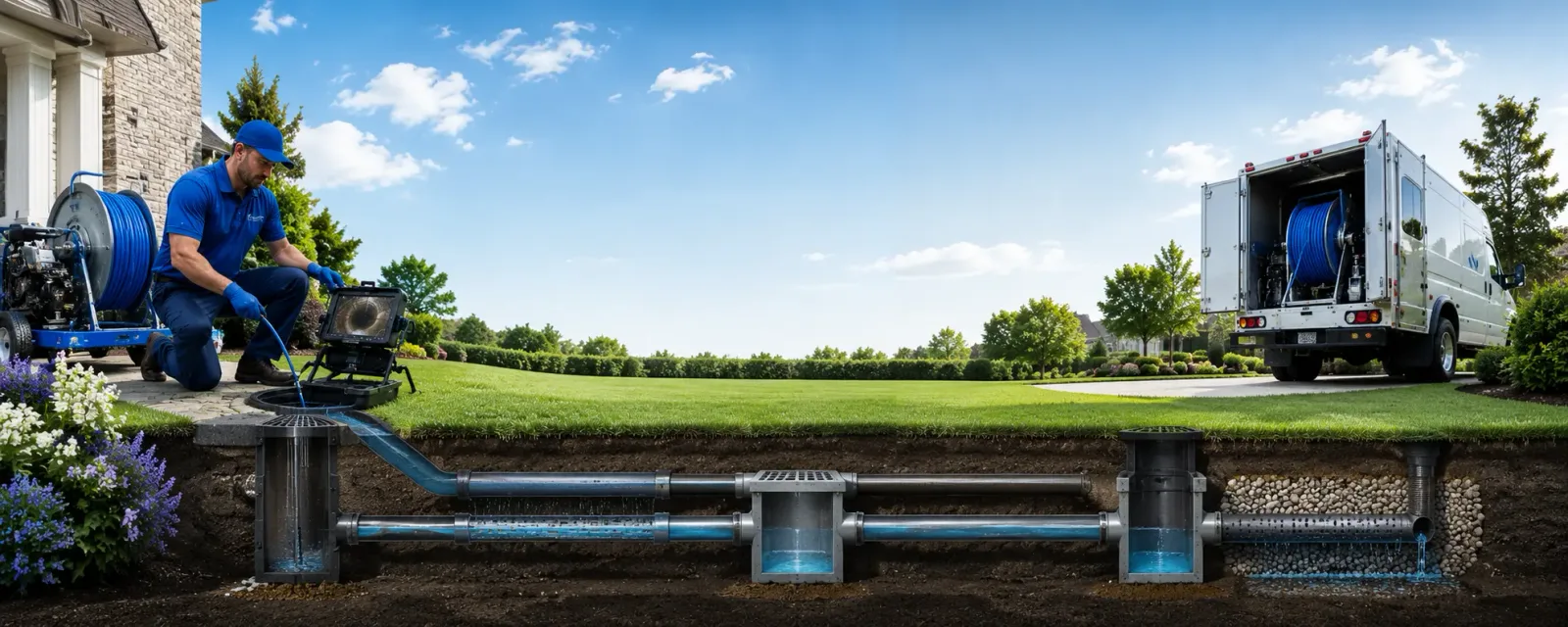 Outdoor drain cleaning information for London Mills, IL